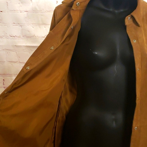 Rich Brown Faux Suede Blazer/Shirt Style Jacket - Picture 4 of 6